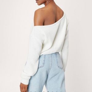 Off The Shoulder Slouchy Knit Sweater